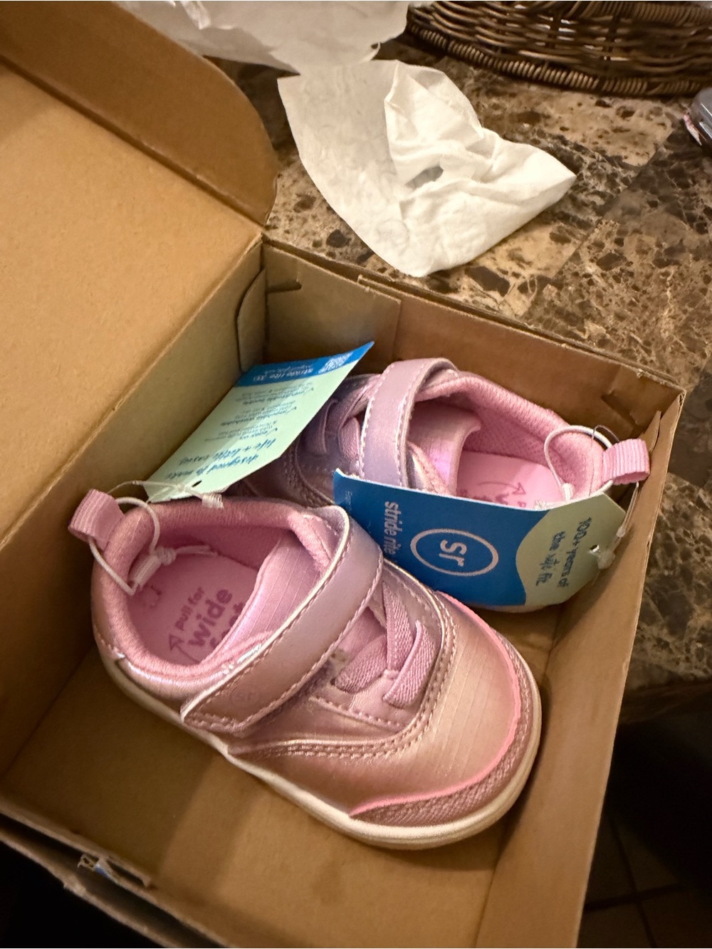 Stride Rite Pink Velcro Baby Walker Shoes